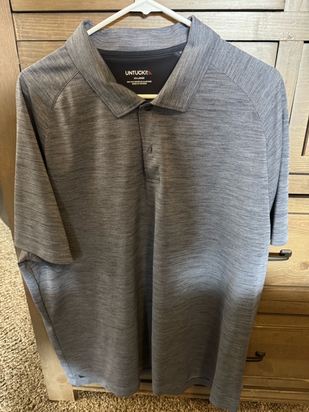 UNTUCKit Men's Heather Gray Polo Shirt 2X
